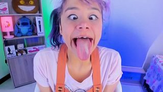 Lila Jordan spits funny saliva in a glass for you